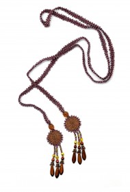 Leather Spiral Lariat Necklace